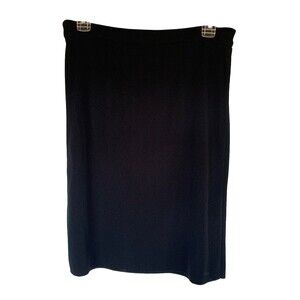 Misook Signature Knit Skirt Sz XS Knee Length Pull-On Pencil Quiet Lux Black
